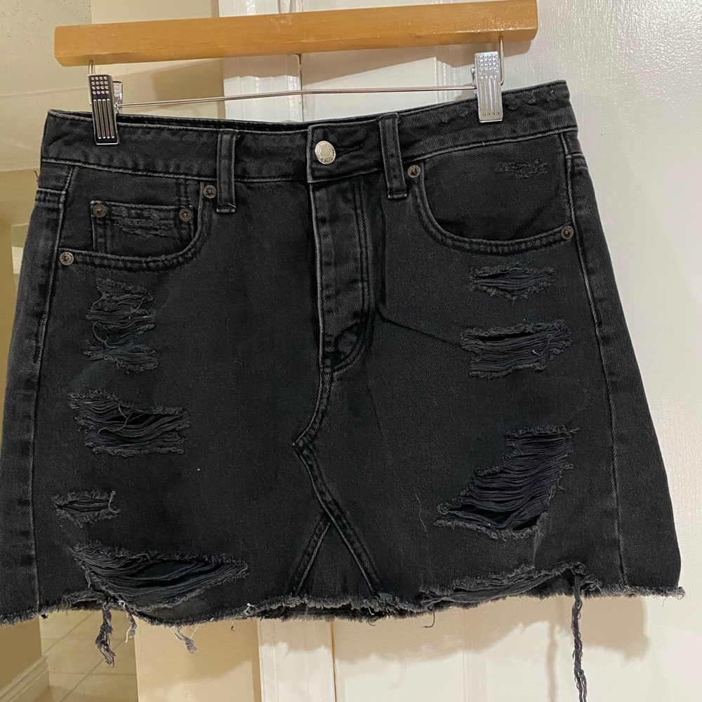 Black Denim Skirt